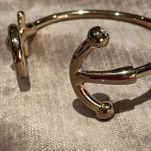 Gold Anchor Open Cuff Bracelet